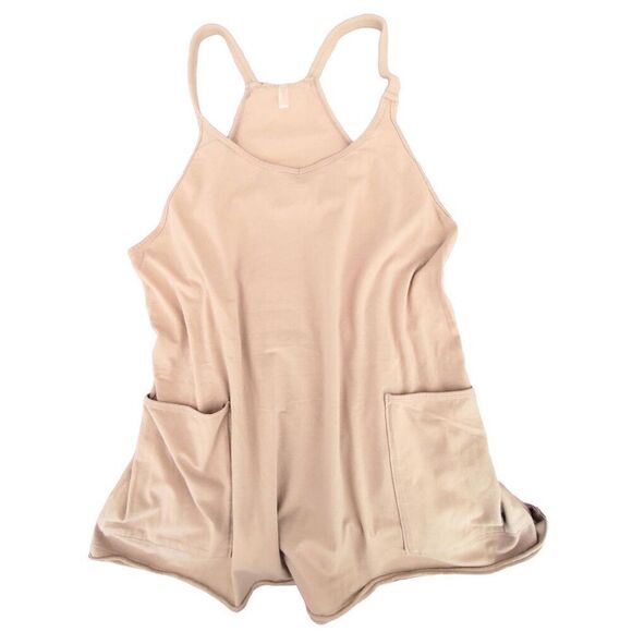 FREE PEOPLE HOTSHOT MINI DRESS NWOT MOCHA LATTE SIZE MEDIUM - Picture 1 of 8